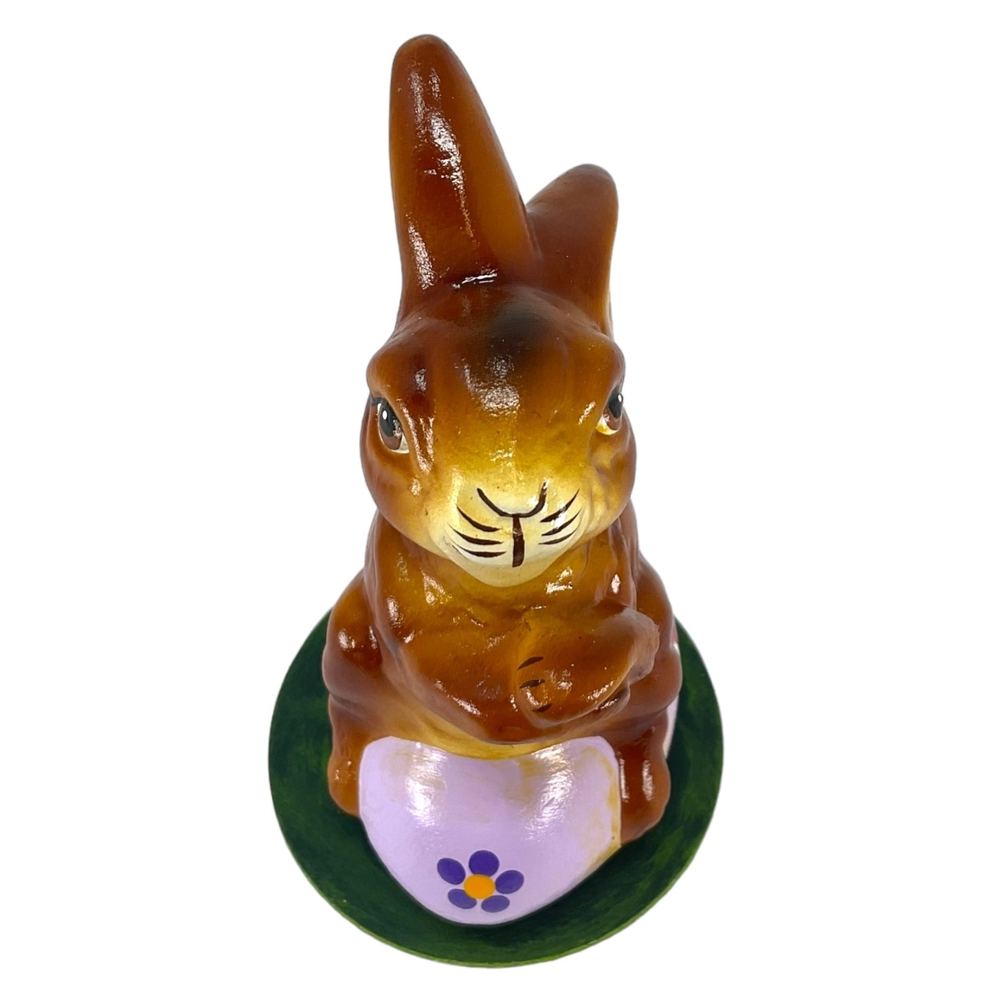 Pinnacle Peak Trading Ino Schaller Easter Bunny Rabbit on Purple Egg German Paper Mache 4.25 inch