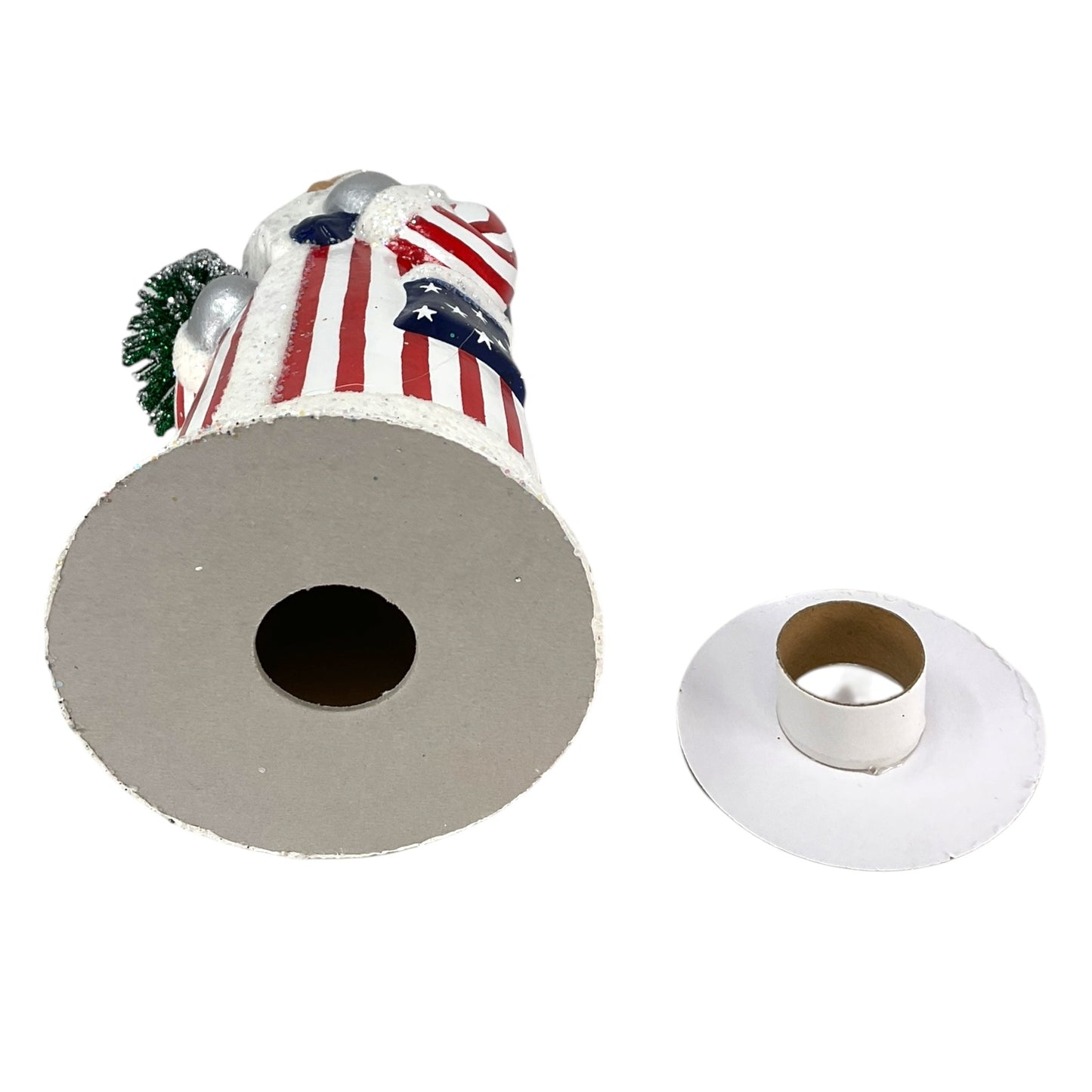 Pinnacle Peak Trading Ino Schaller Stars and Stripes American Santa German Paper Mache Candy Container
