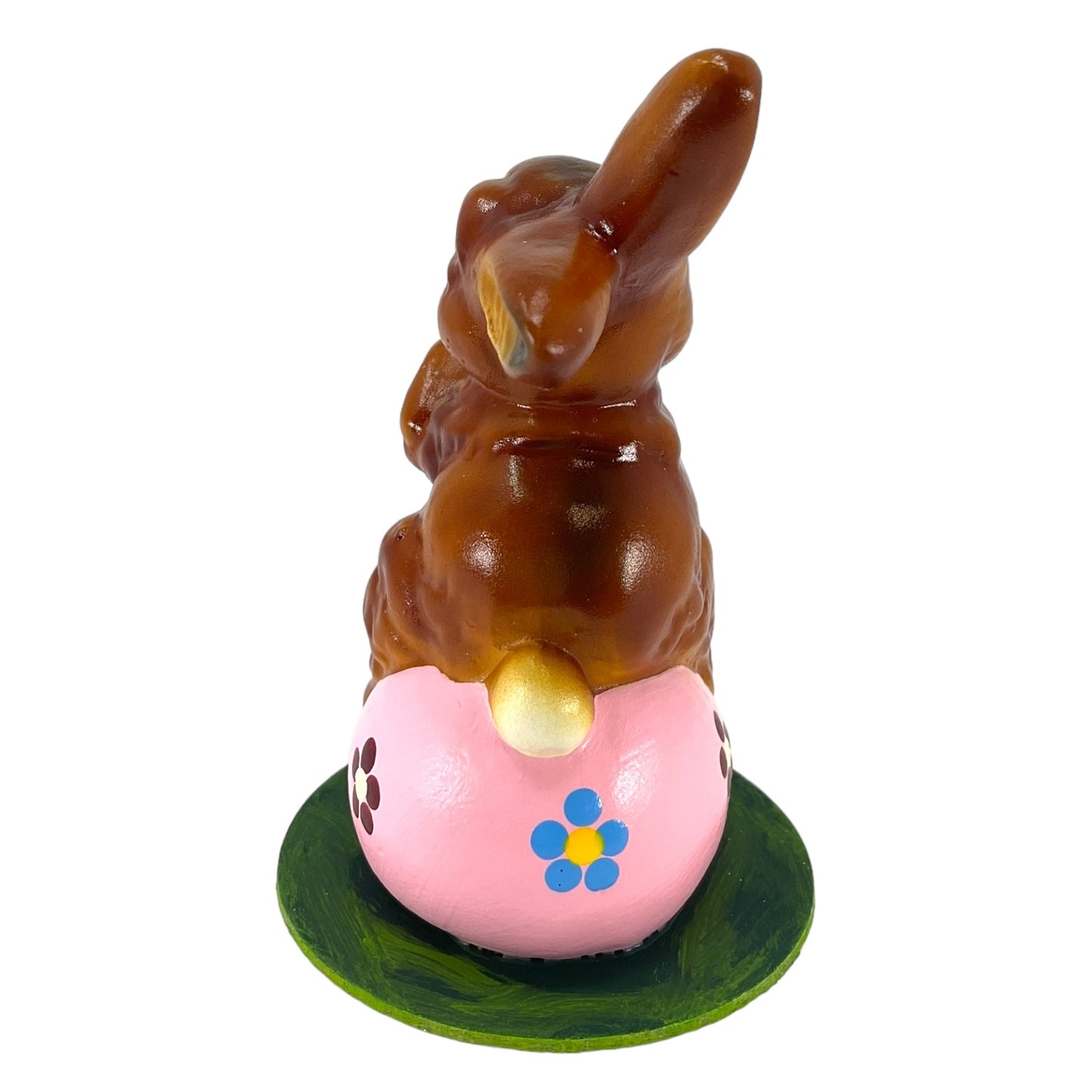 Pinnacle Peak Trading Ino Schaller Easter Bunny Rabbit on Pink Egg German Paper Mache 4.25 inch