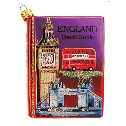 Pinnacle Peak Trading England Travel Guide Polish Glass Christmas Ornament
