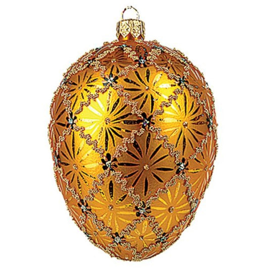 Pinnacle Peak Trading Coronation Faberge Inspired Egg Polish Glass Holiday Ornament Easter Decoration