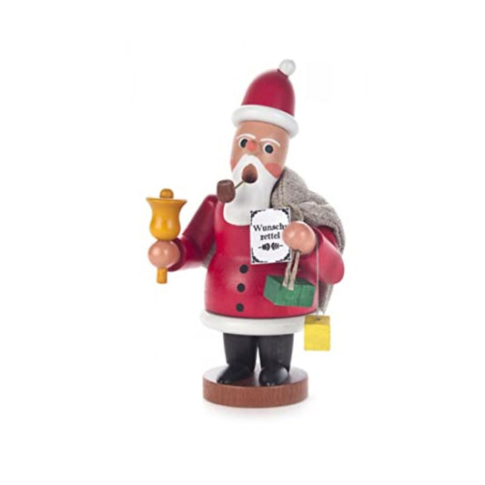 Miniature Santa with Burlap Sack and Bell German Incense Smoker Made in Germany