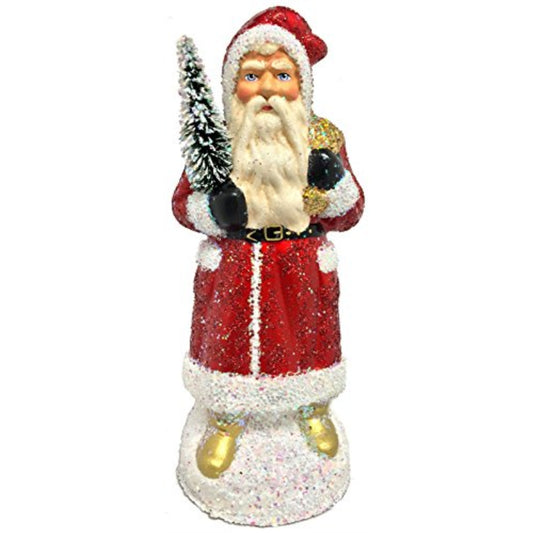 Ino Schaller St. Nicks Golden Boots German Christmas Paper Mache Candy Container