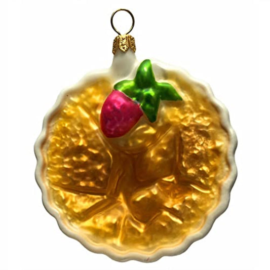 Pinnacle Peak Trading Creme Brulee Polish Glass Christmas Tree Ornament Dessert Food