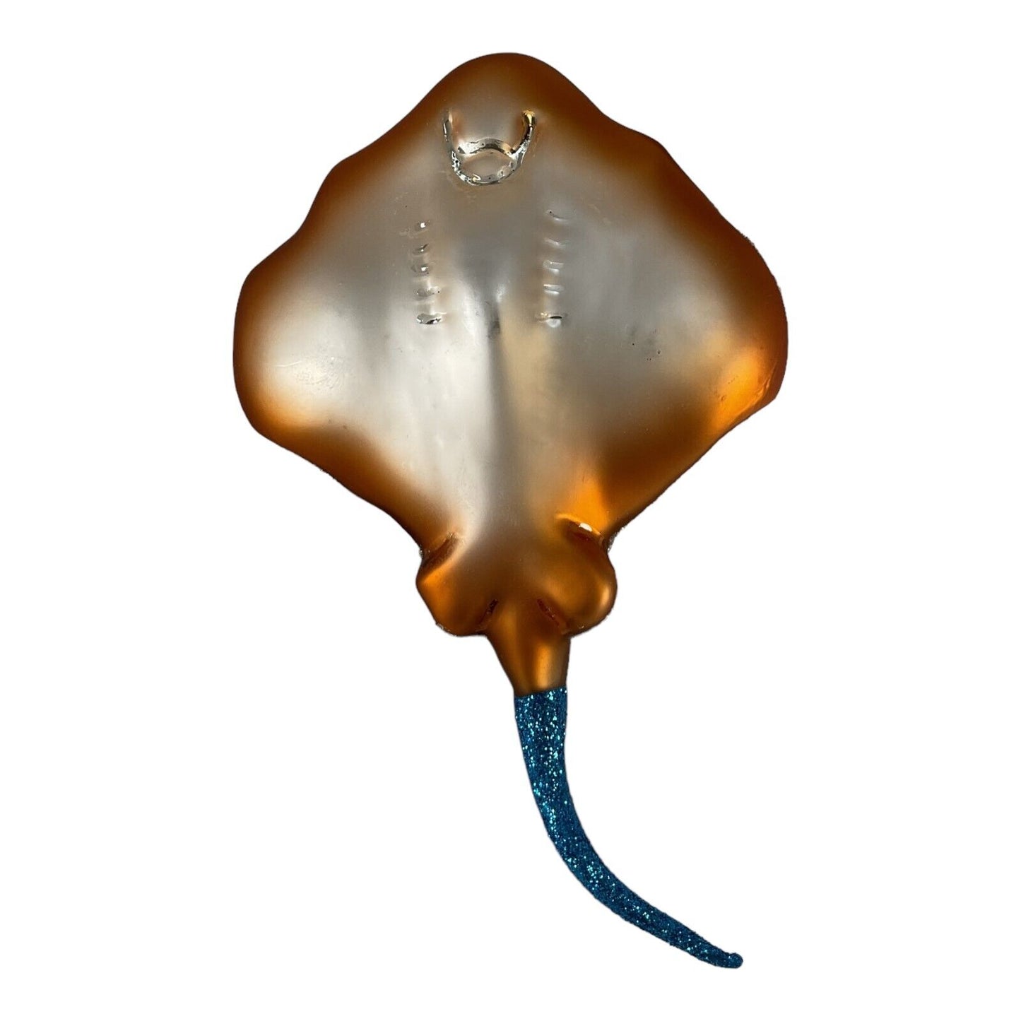 Blue Spotted Stingray Polish Blown Glass Christmas Ornament Tree Decoration