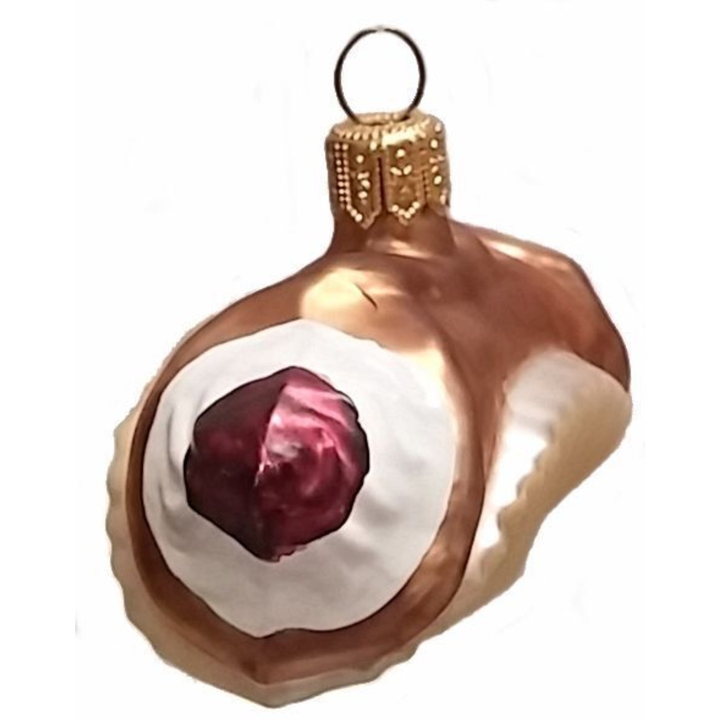 Pinnacle Peak Trading Cannoli Pastry Dessert Polish Glass Christmas Ornament Set of 2 Decorations