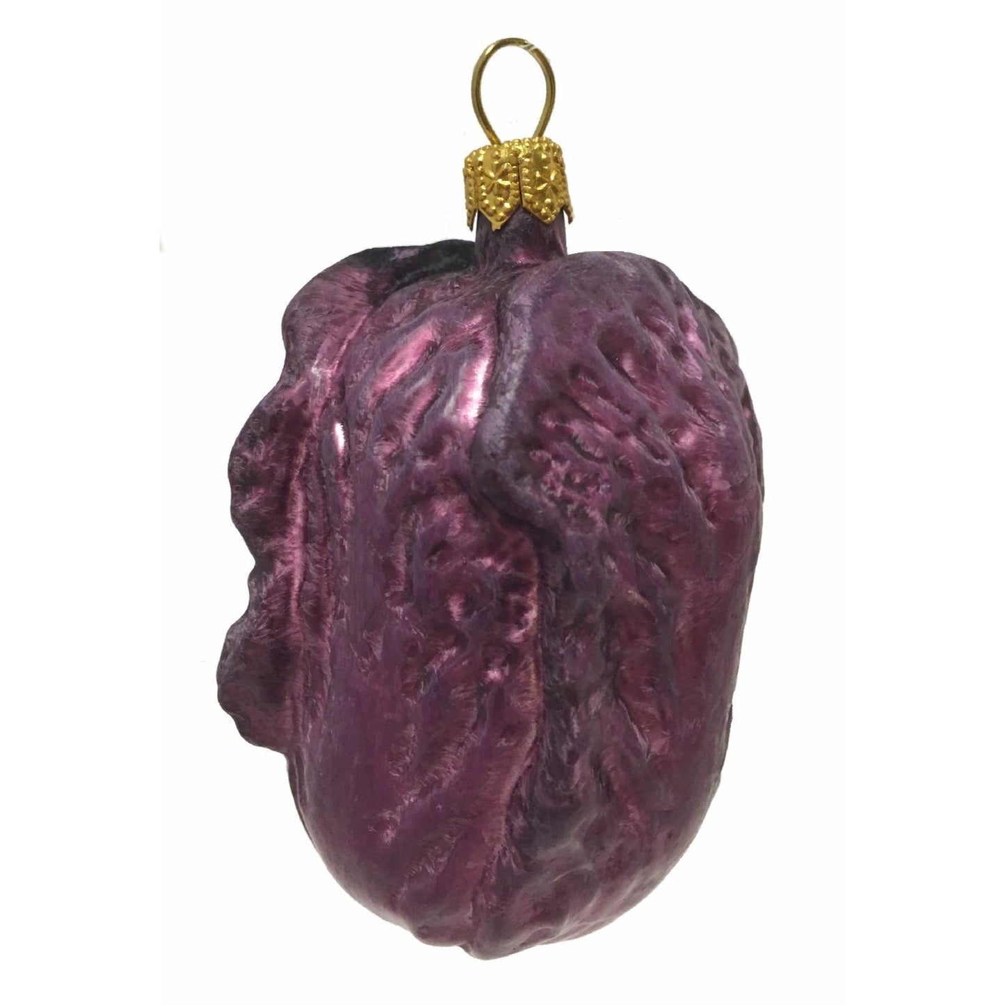 Pinnacle Peak Trading Purple Chinese Cabbage Polish Glass Christmas Ornament Vegetable Food Set of 2
