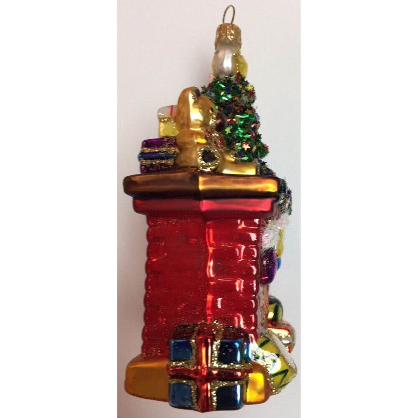 Fireplace with Stockings Polish Glass Christmas Ornament Tree Decoration