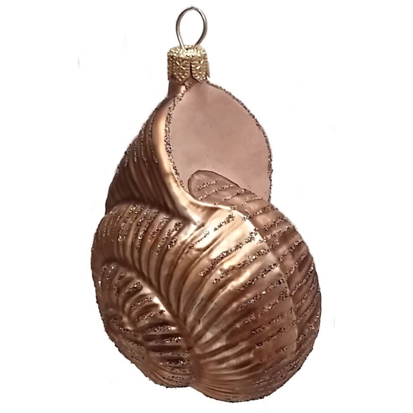 Pinnacle Peak Trading Spiral Nautilus Seashell Polish Blown Glass Christmas Ornament Decorations