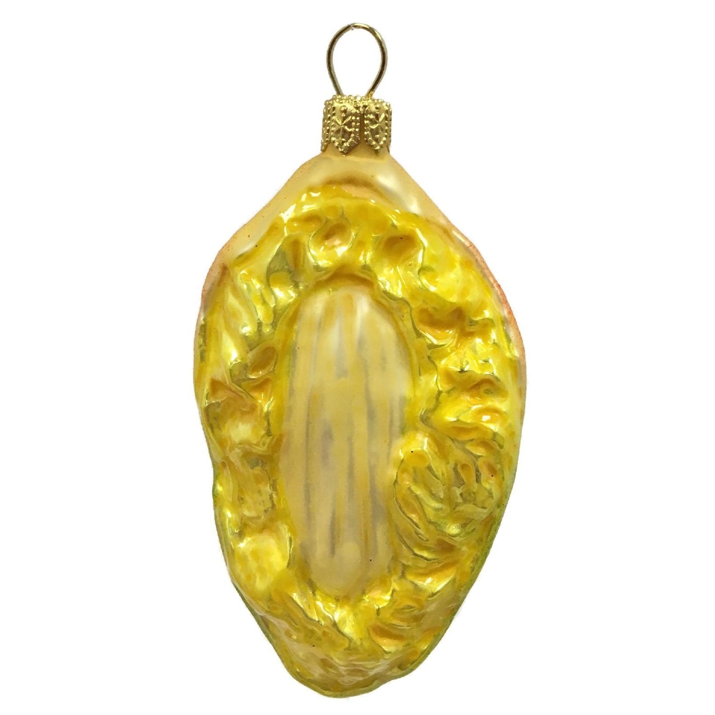 Pinnacle Peak Trading Slice of Mango Fruit Polish Glass Christmas Ornament Food Decoration Set of 2