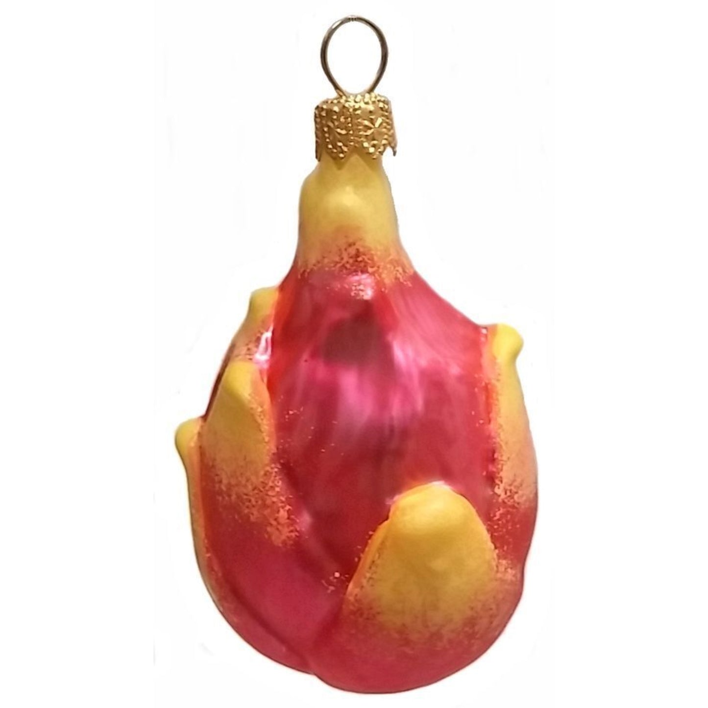 Slice of Pitaya Dragon Fruit Polish Glass Christmas Ornament Set of 2 Decoration