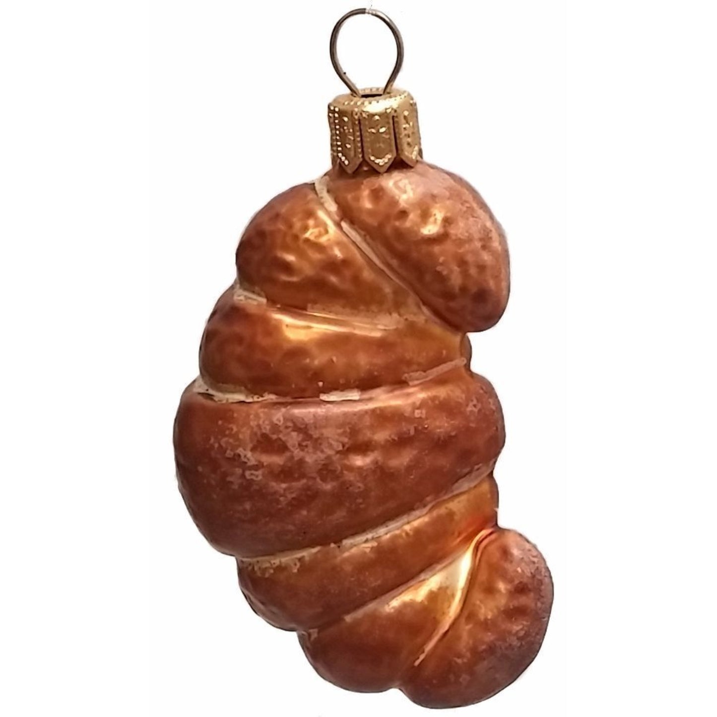 Pinnacle Peak Trading Croissant Pastry Polish Blown Glass Christmas Ornament Set of 2 Decorations