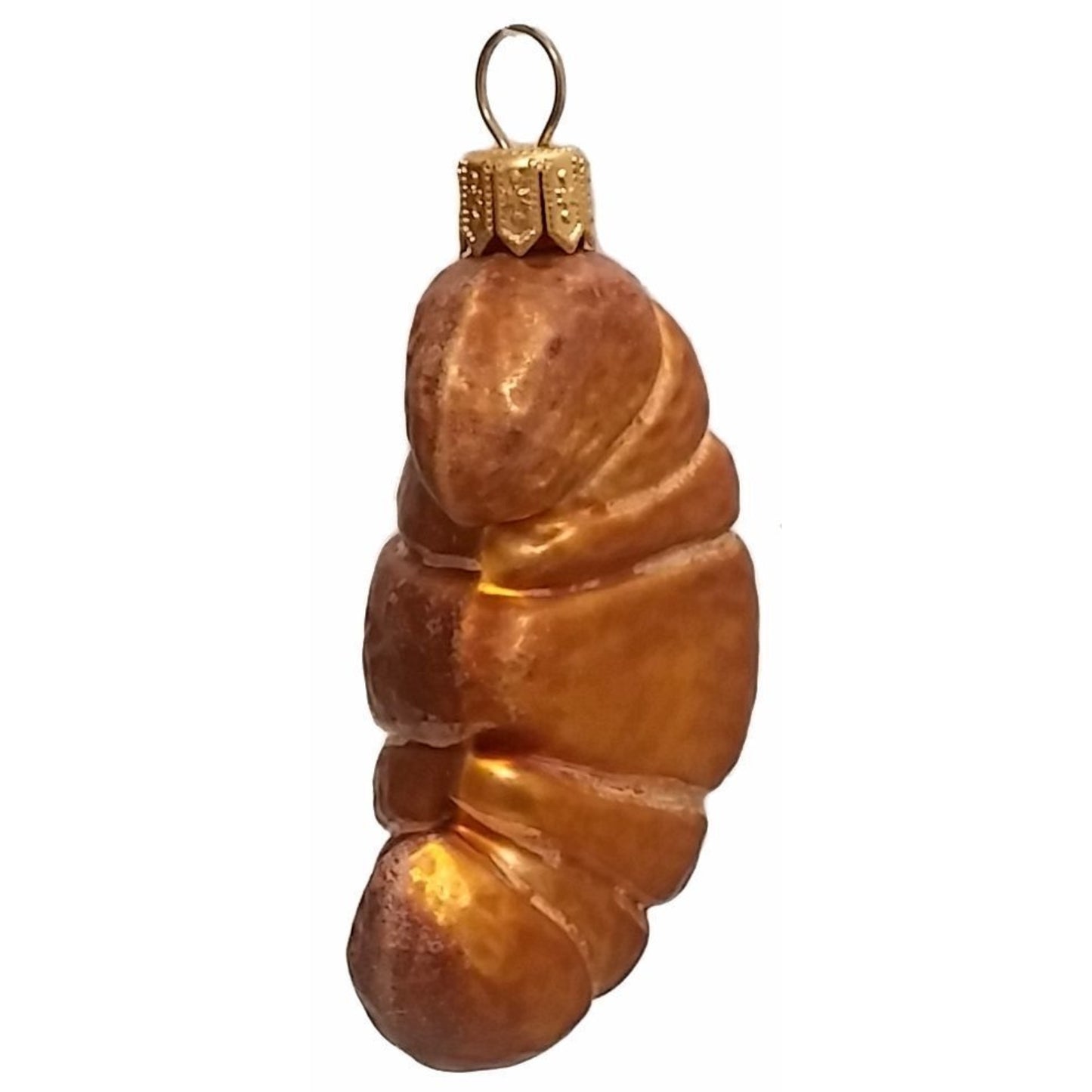 Pinnacle Peak Trading Croissant Pastry Polish Blown Glass Christmas Ornament Set of 2 Decorations