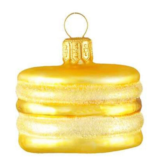 Mini Yellow French Macaron Polish Glass Christmas Ornament Macaroon Food