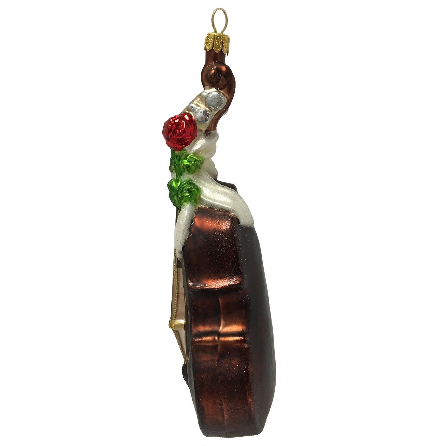 Pinnacle Peak Trading Double Bass Instrument with Rose Polish Glass Christmas Tree Ornament Orchestra