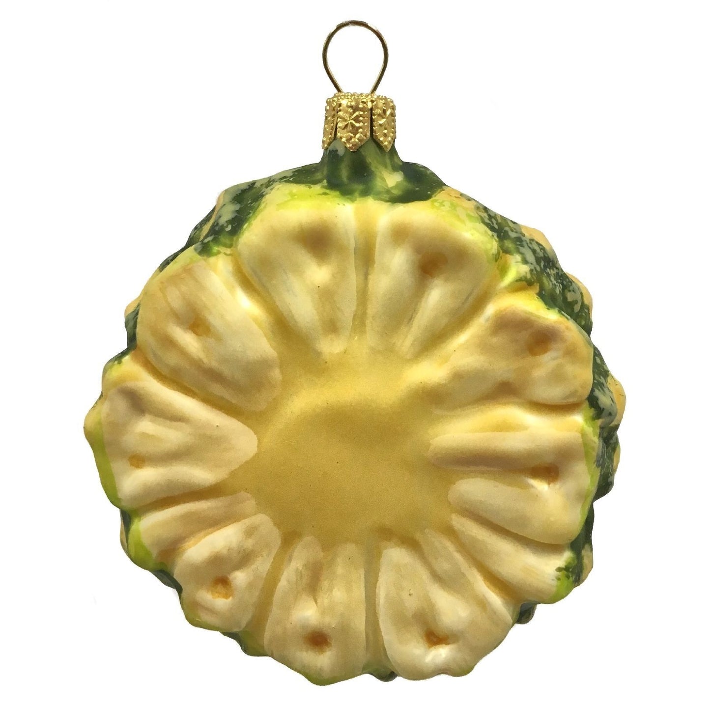 Pinnacle Peak Trading Slice of Pineapple Polish Glass Christmas Tree Ornament Fruit Food Decoration