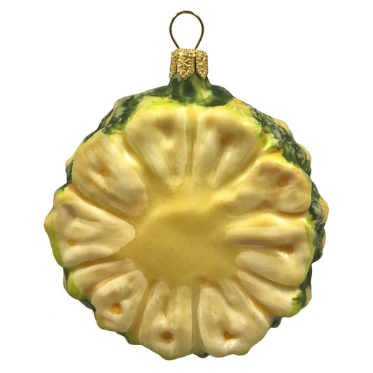 Pinnacle Peak Trading Slice of Pineapple Polish Glass Christmas Tree Ornament Fruit Food Decoration