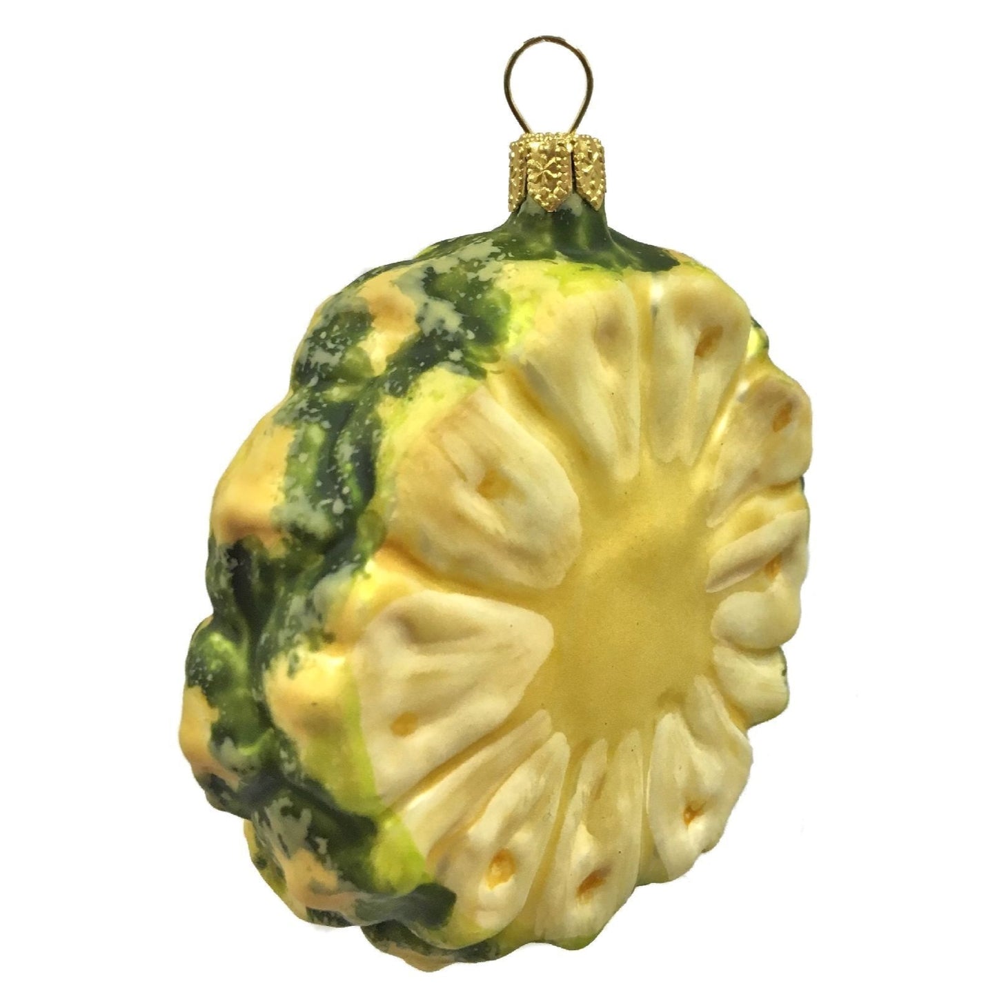 Pinnacle Peak Trading Slice of Pineapple Polish Glass Christmas Tree Ornament Fruit Food Decoration