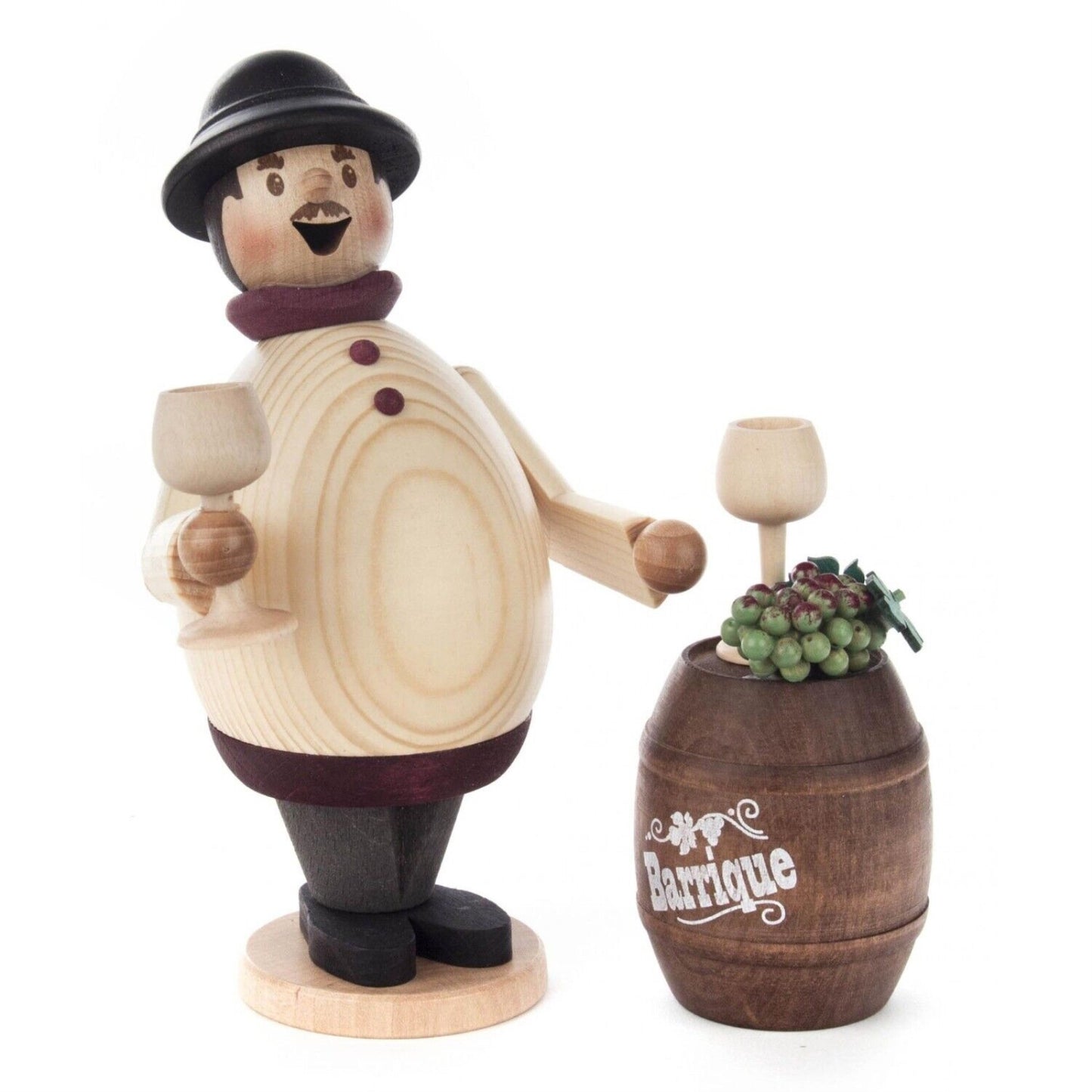 Pinnacle Peak Trading Happy Max Winemaker German Wood Christmas Incense Smoker 6.3 Inch