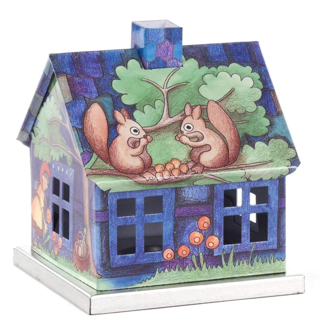 Knox Blue Metal Little Red Riding Hood Smoker House Incense Smoker 2.75 Inch