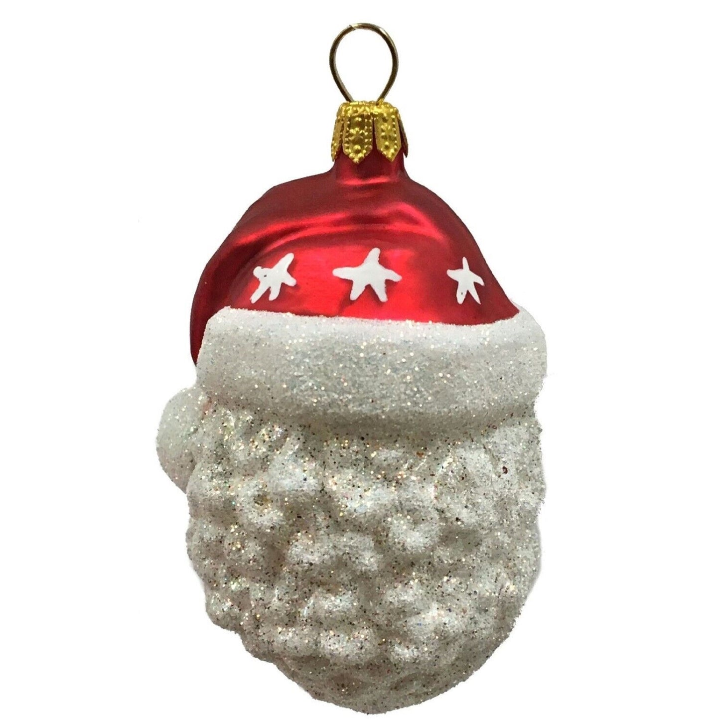 Pinnacle Peak Trading African American Santa Claus Face Polish Glass Christmas Ornament Decoration