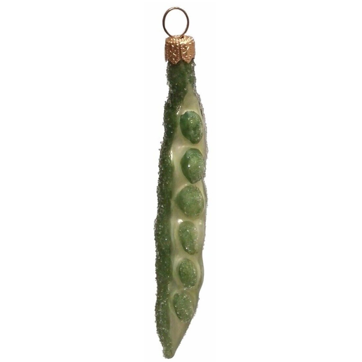 Peapod Vegetable Polish Blown Glass Christmas Ornament Set of 2 Decorations
