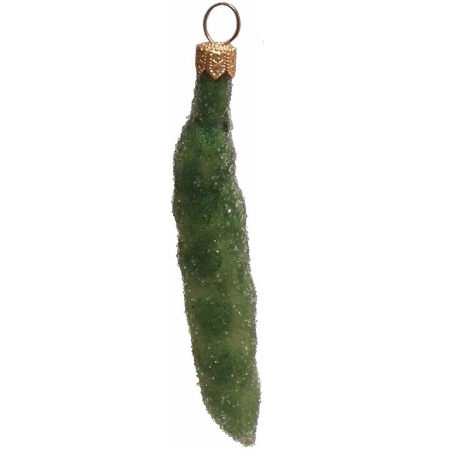 Peapod Vegetable Polish Blown Glass Christmas Ornament Set of 2 Decorations