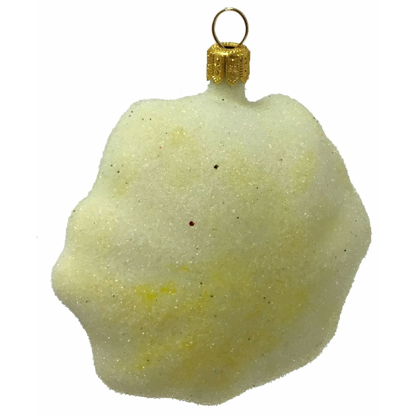 Pinnacle Peak Trading White Pattypan Scallop Squash Polish Glass Christmas Ornament Vegetable Fruit