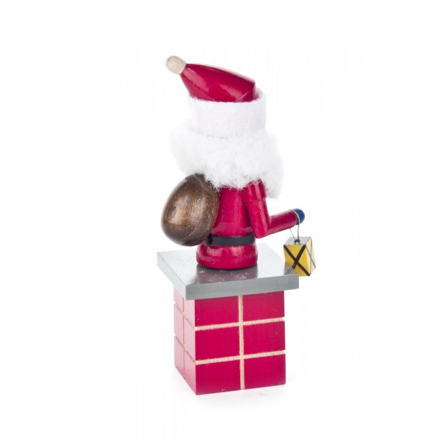 Pinnacle Peak Trading Santa Claus on Chimney German Wood Miniature Christmas Incense Smoker 5 Inch