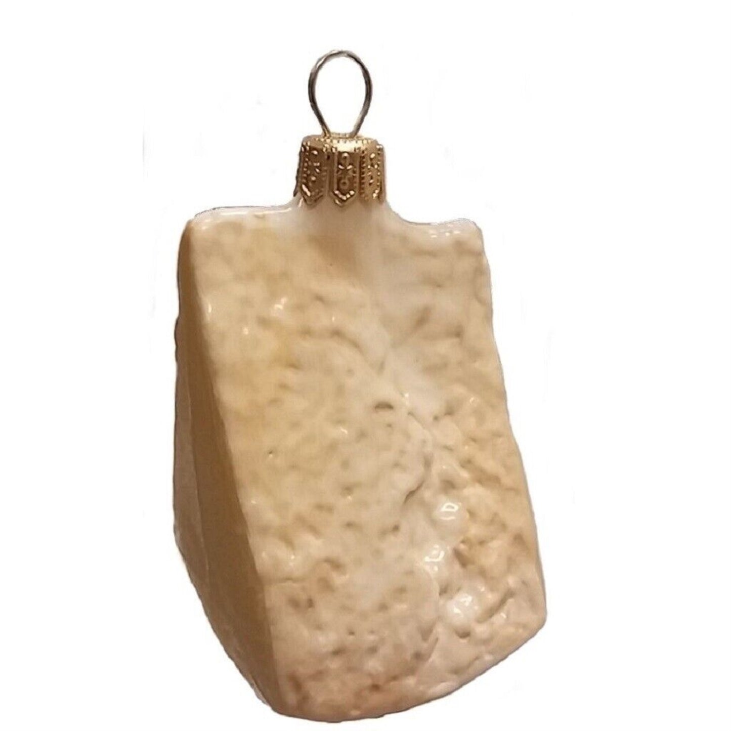 Pinnacle Peak Trading Slice of Parmesan Cheese Polish Glass Christmas Ornament Set of 2 Decoration