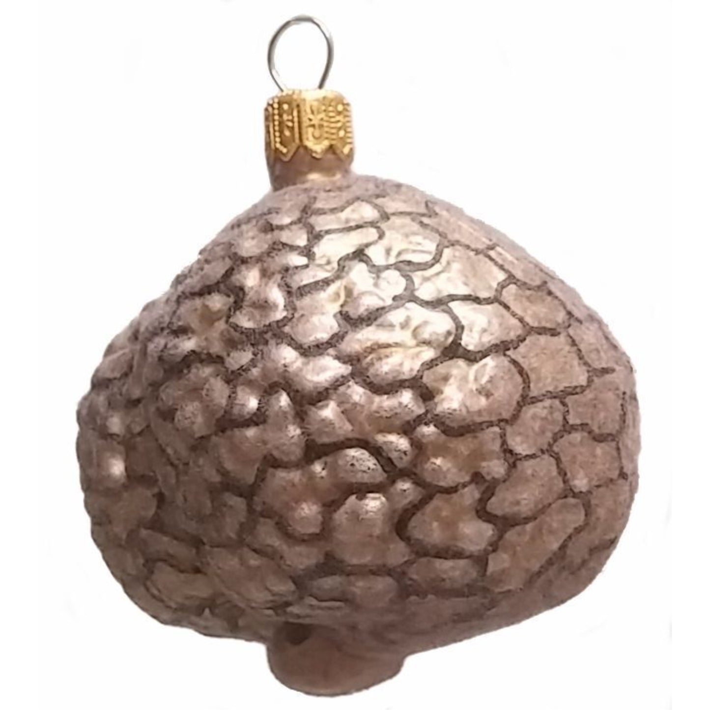Fuzzy White Truffle Food Polish Glass Christmas Ornament Set of 2 Decoration