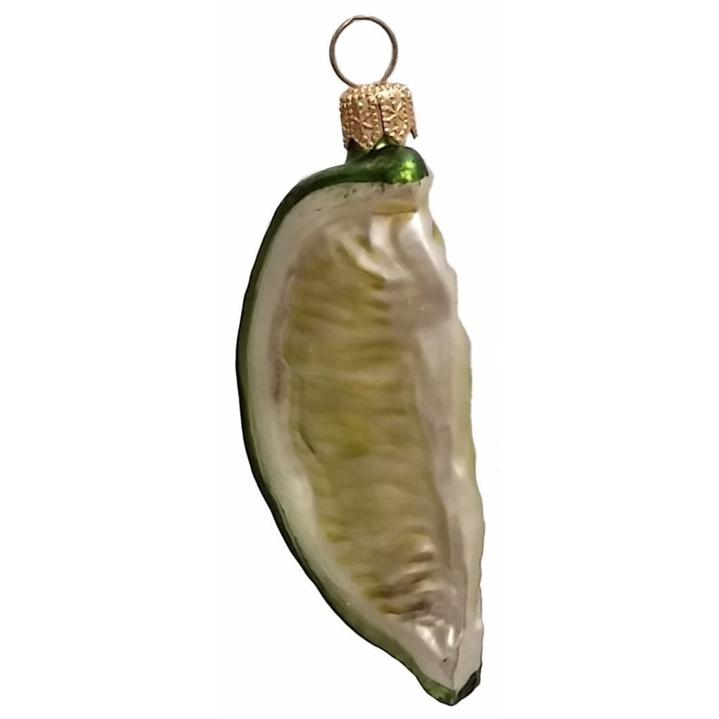 Lime Wedge Citrus Fruit Polish Glass Christmas Ornament Set of 2 Decorations
