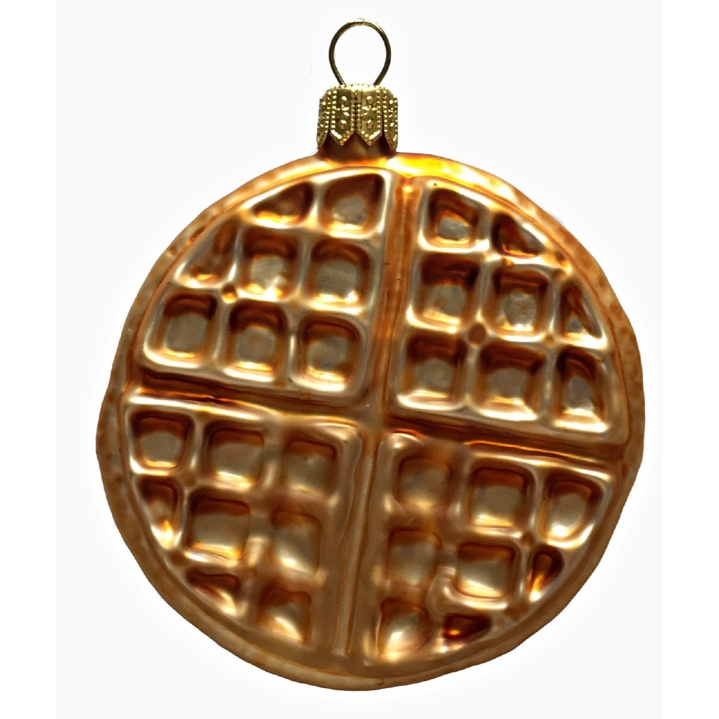 Blueberry Waffles with Butter Polish Glass Christmas Tree Ornament Set of 2 Food