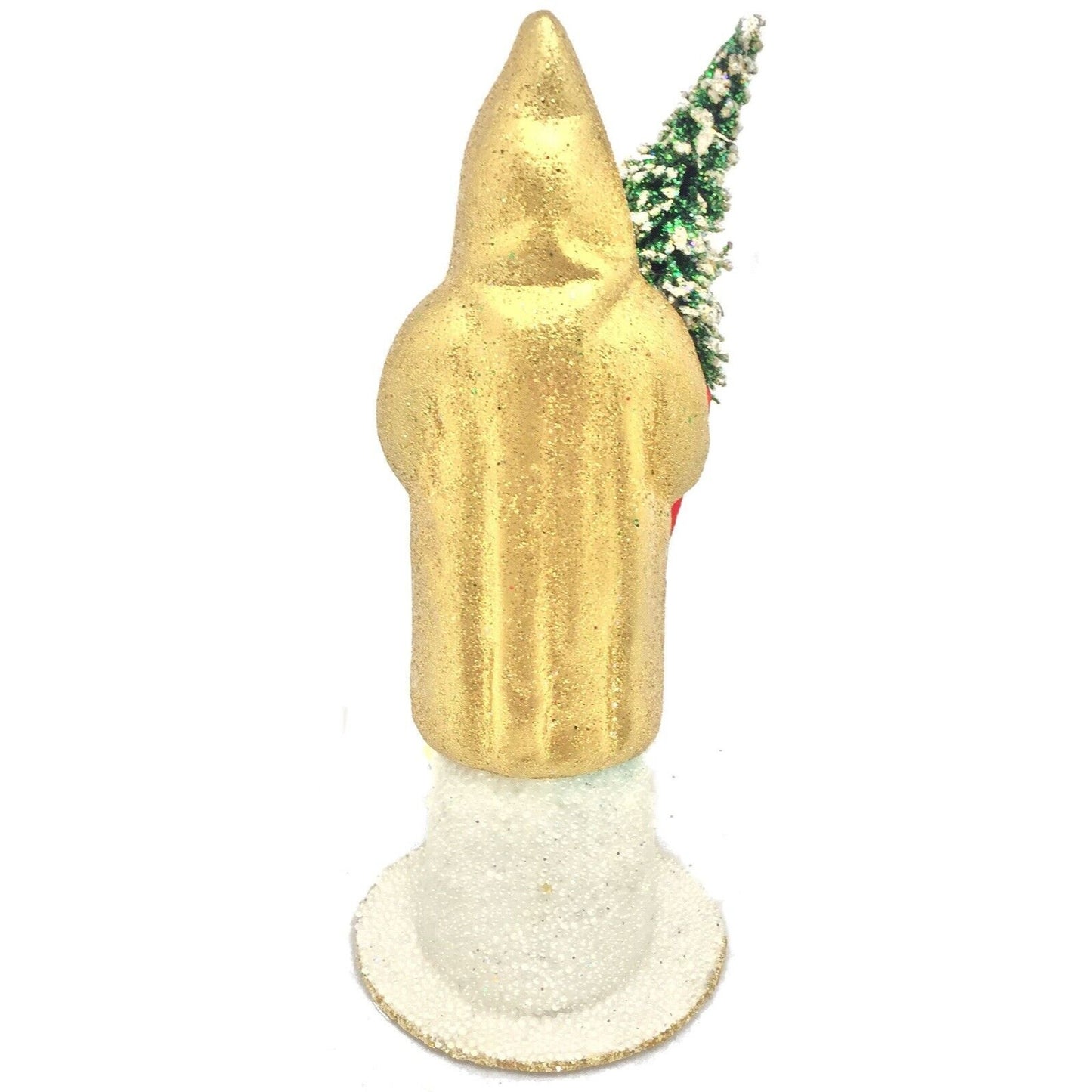 Ino Schaller Golden Shimmer Santa German Christmas Paper Mache Candy Container