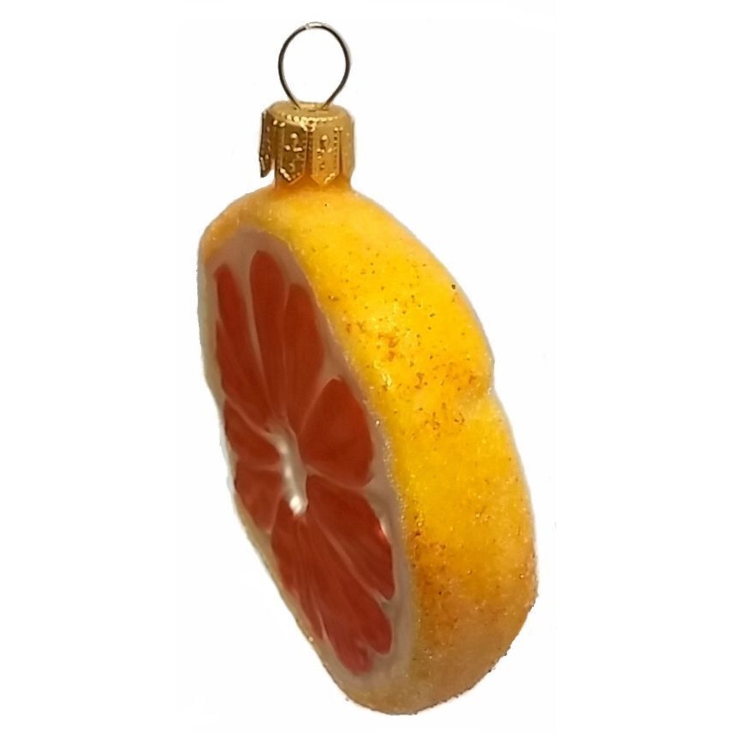 Slice of Grapefruit Fruit Polish Blown Glass Christmas Ornament Decorations