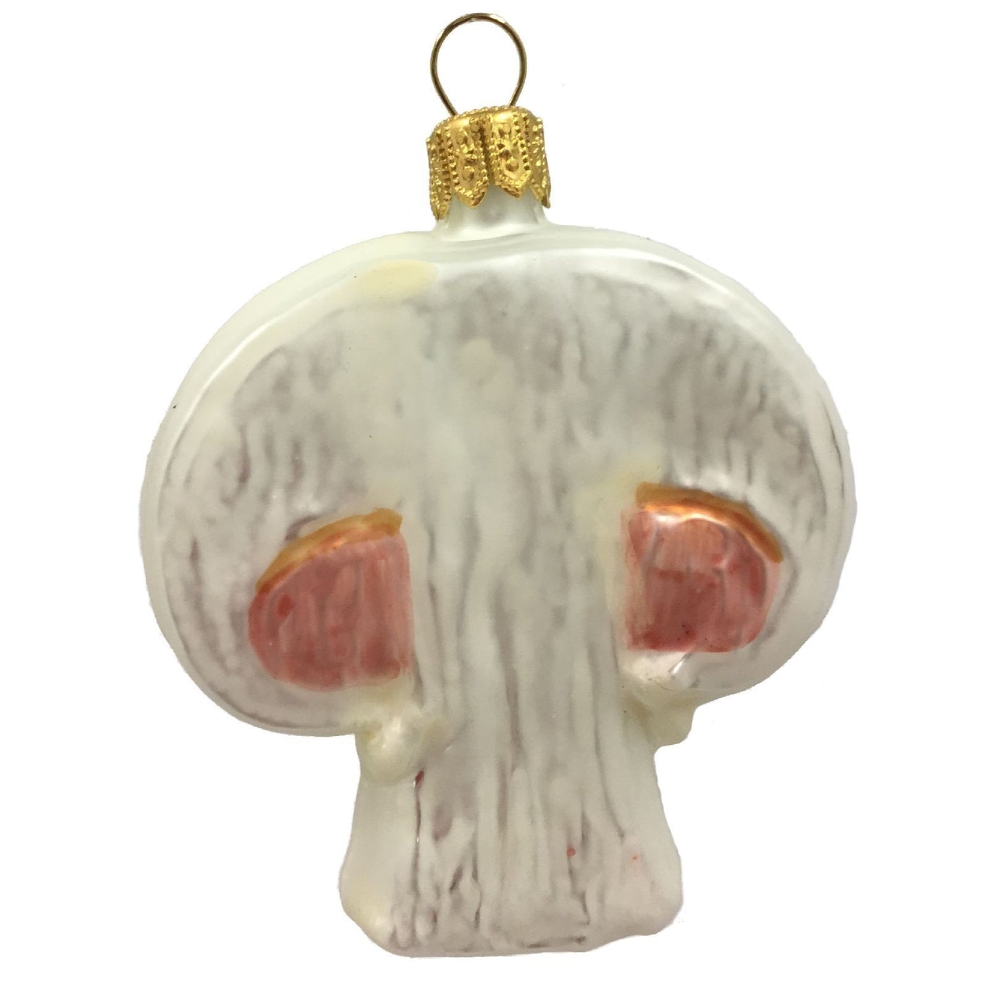 Pinnacle Peak Trading Sliced Mushrooms Polish Glass Christmas Ornaments Set of 2 Food Decoration