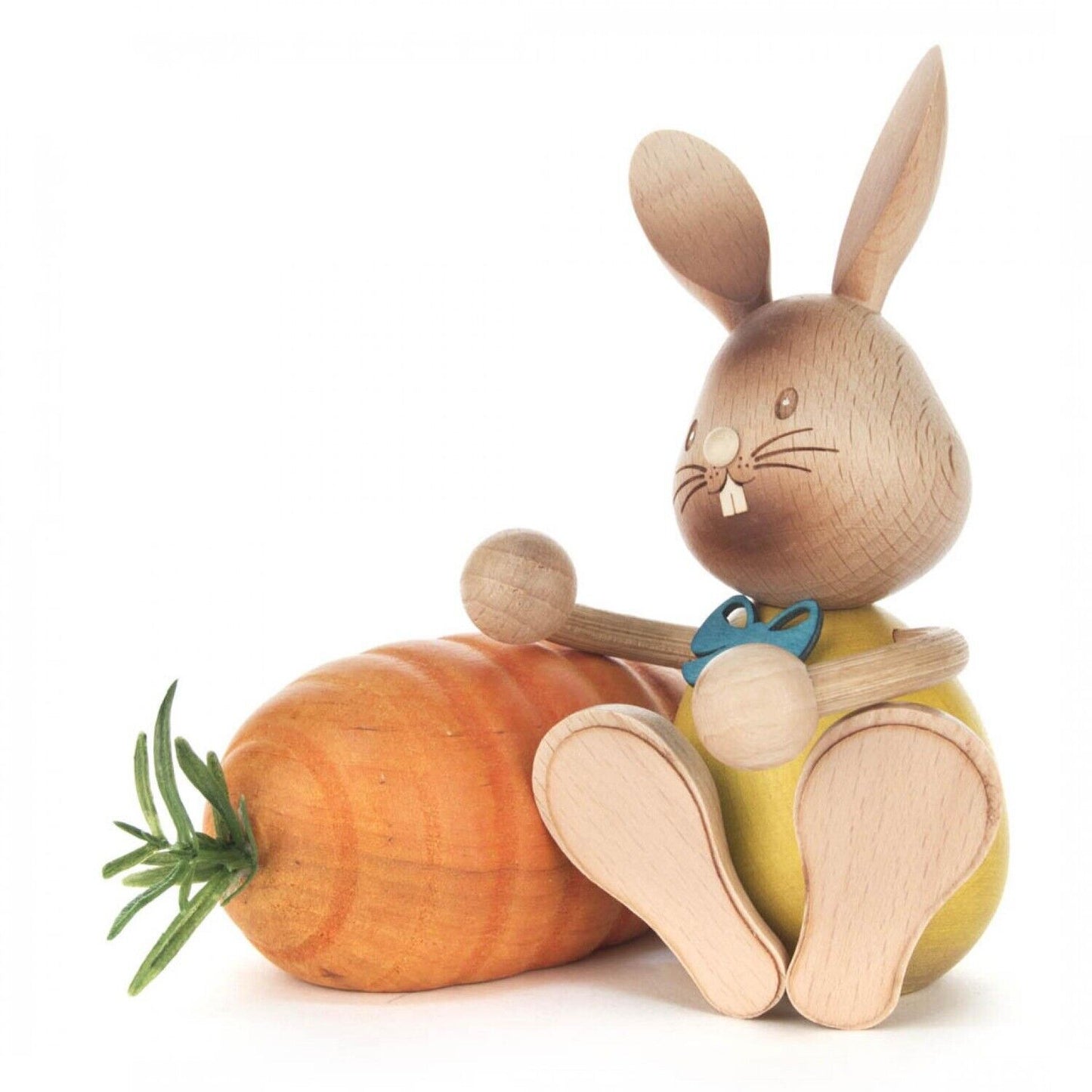 Pinnacle Peak Trading Easter Bunny Large Carrot German Wood Figurine 5.5 Inch