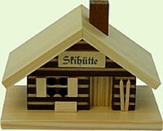 Ski Hut Cabin German Christmas Incense Smoker Handcrafted in Erzgebirge Germany