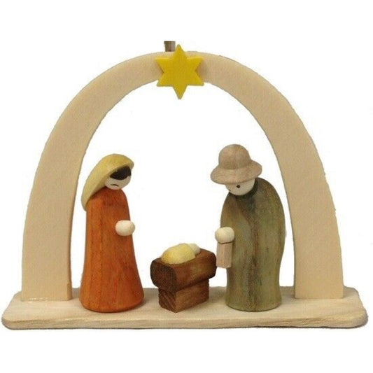 Pinnacle Peak Trading Nativity Scene German Wood Christmas Arch Ornament Handcrafted in Germany