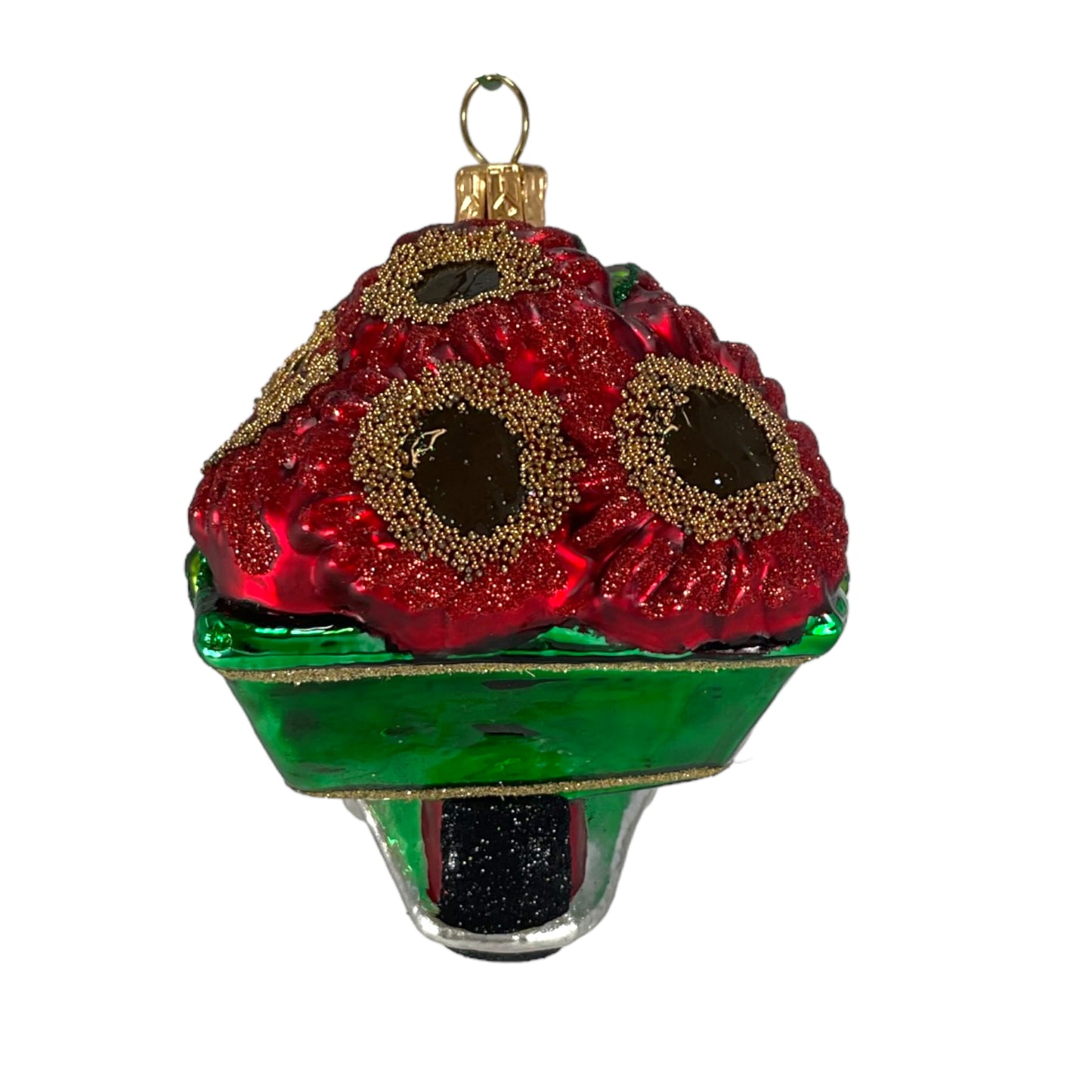 Garden Wheelbarrow with Flowers Polish Glass Christmas Ornament Decoration
