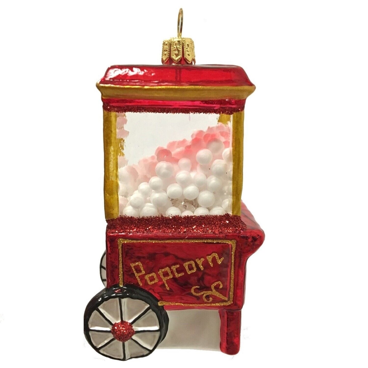 Popcorn Maker Machine Polish Glass Christmas Tree Ornament Food Made in Poland