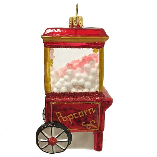 Popcorn Maker Machine Polish Glass Christmas Tree Ornament Food Made in Poland