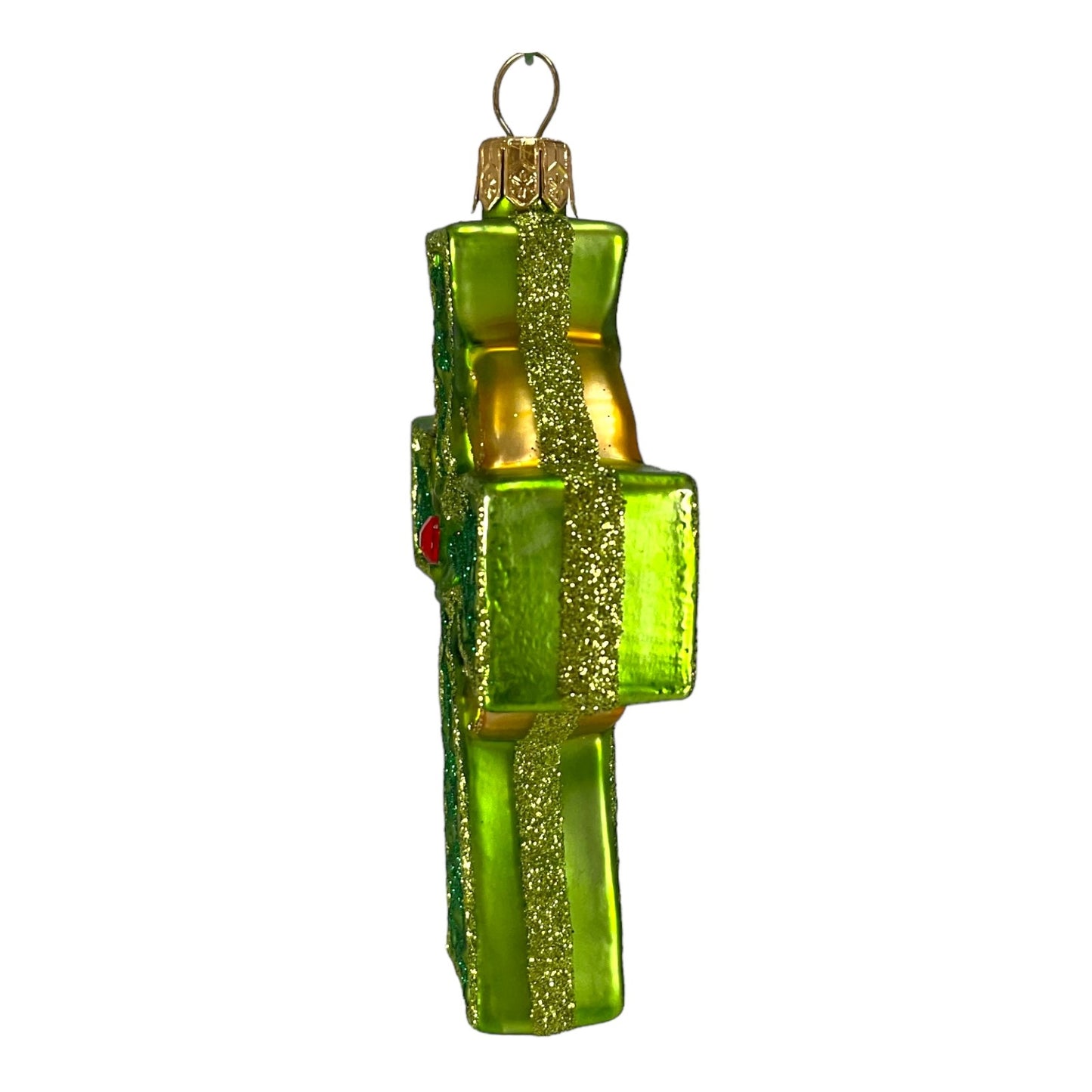 Pinnacle Peak Trading Green and Gold Celtic Cross Polish Glass Christmas Ornament Irish Decoration