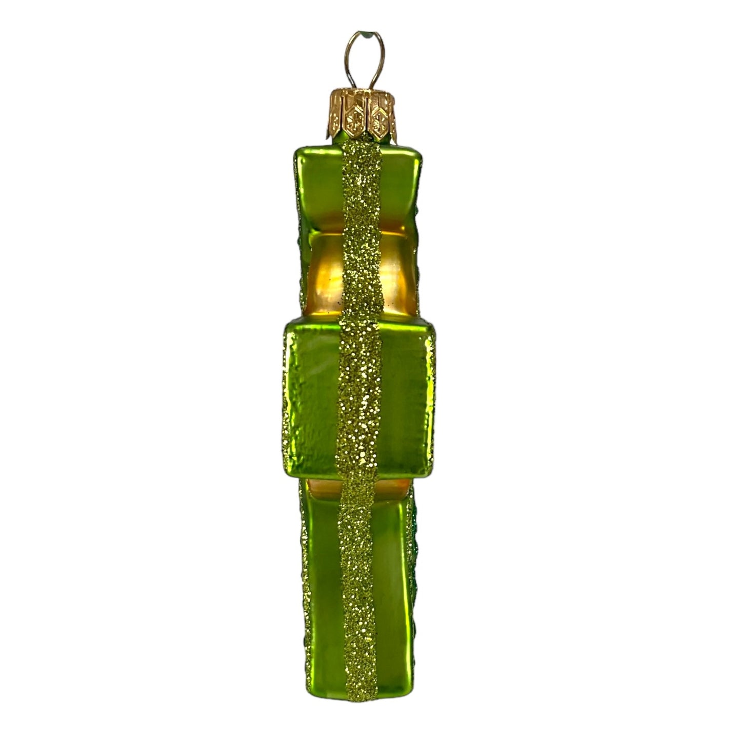 Pinnacle Peak Trading Green and Gold Celtic Cross Polish Glass Christmas Ornament Irish Decoration