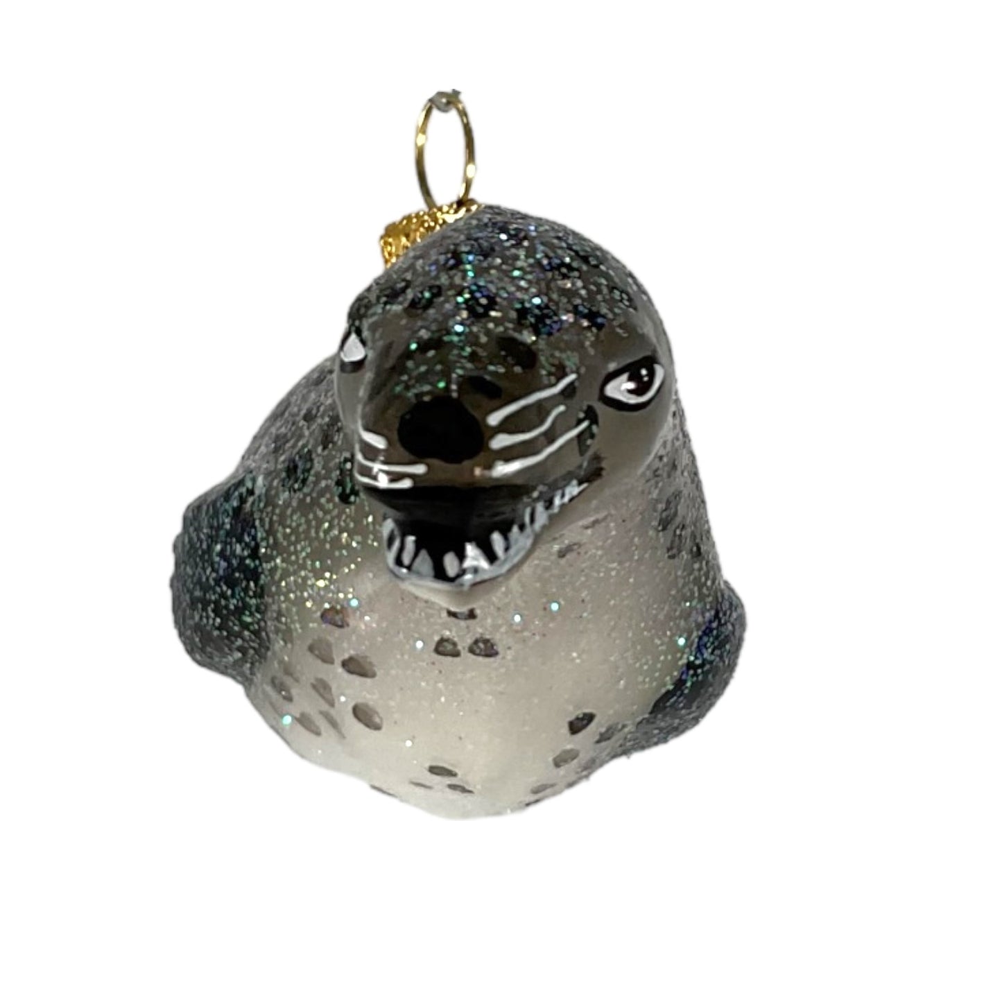 Pinnacle Peak Trading Leopard Seal Polish Glass Christmas Tree Ornament Animal Decoration
