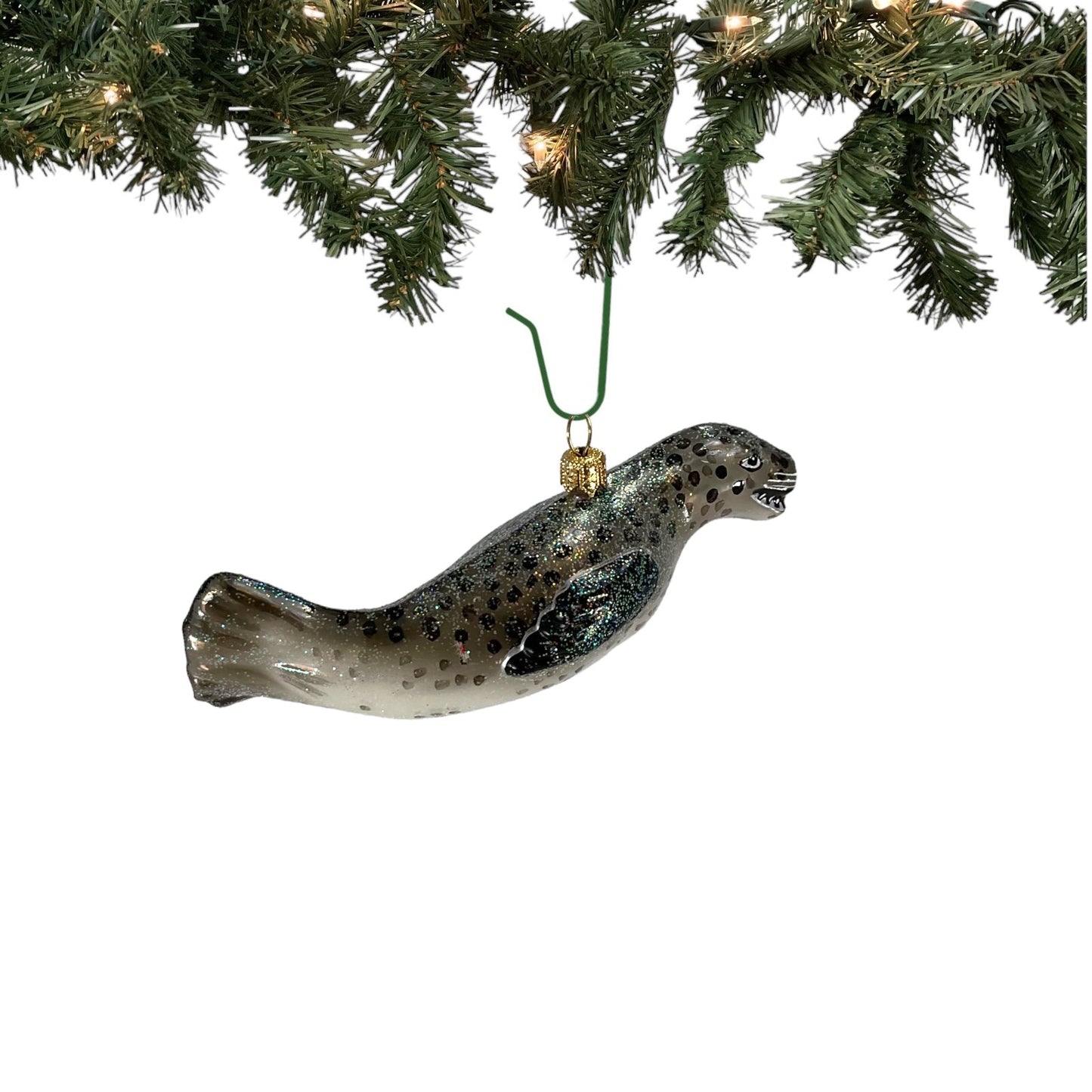 Pinnacle Peak Trading Leopard Seal Polish Glass Christmas Tree Ornament Animal Decoration