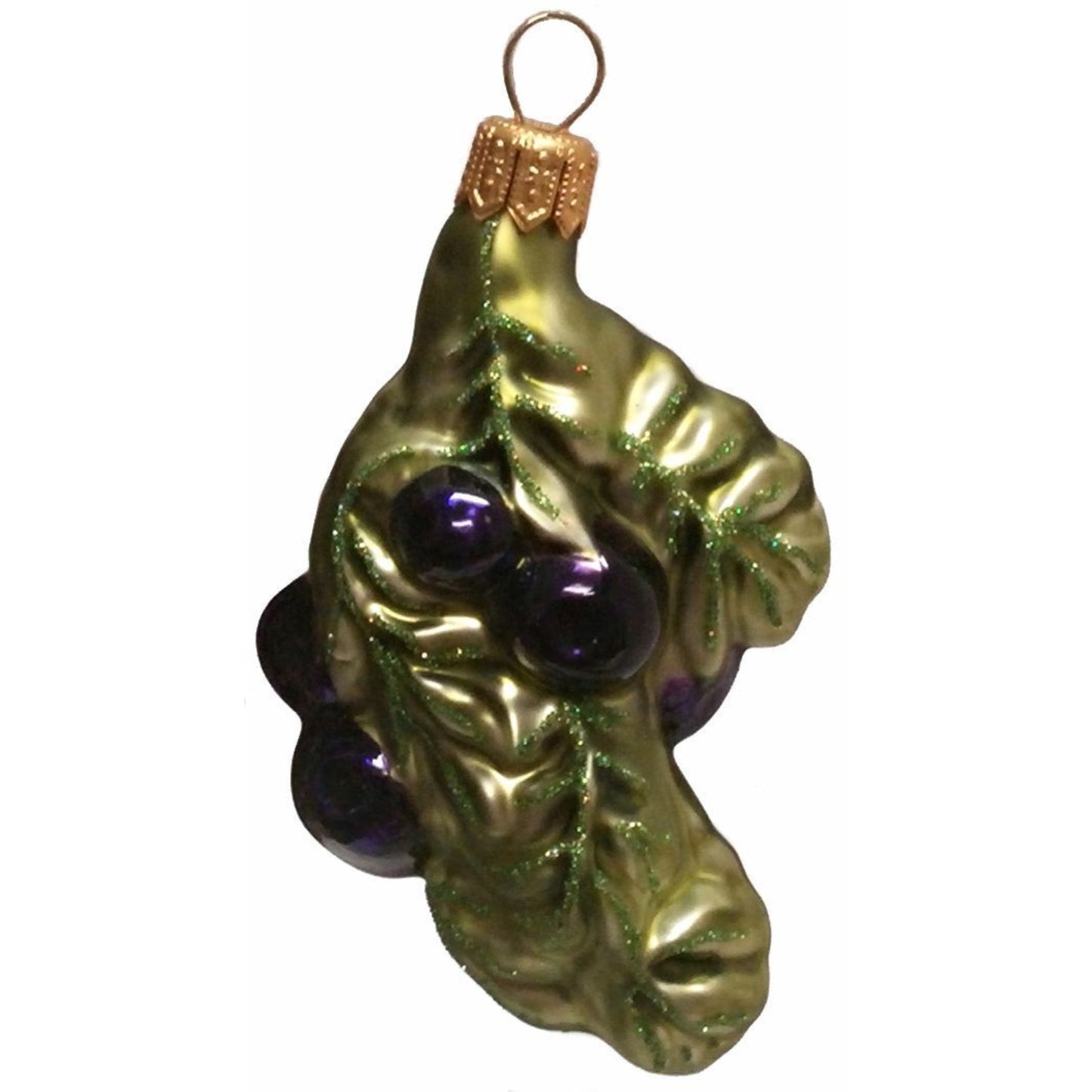 Pinnacle Peak Trading Blueberries on Leaf Fruit Polish Glass Christmas Ornament Holiday Decoration