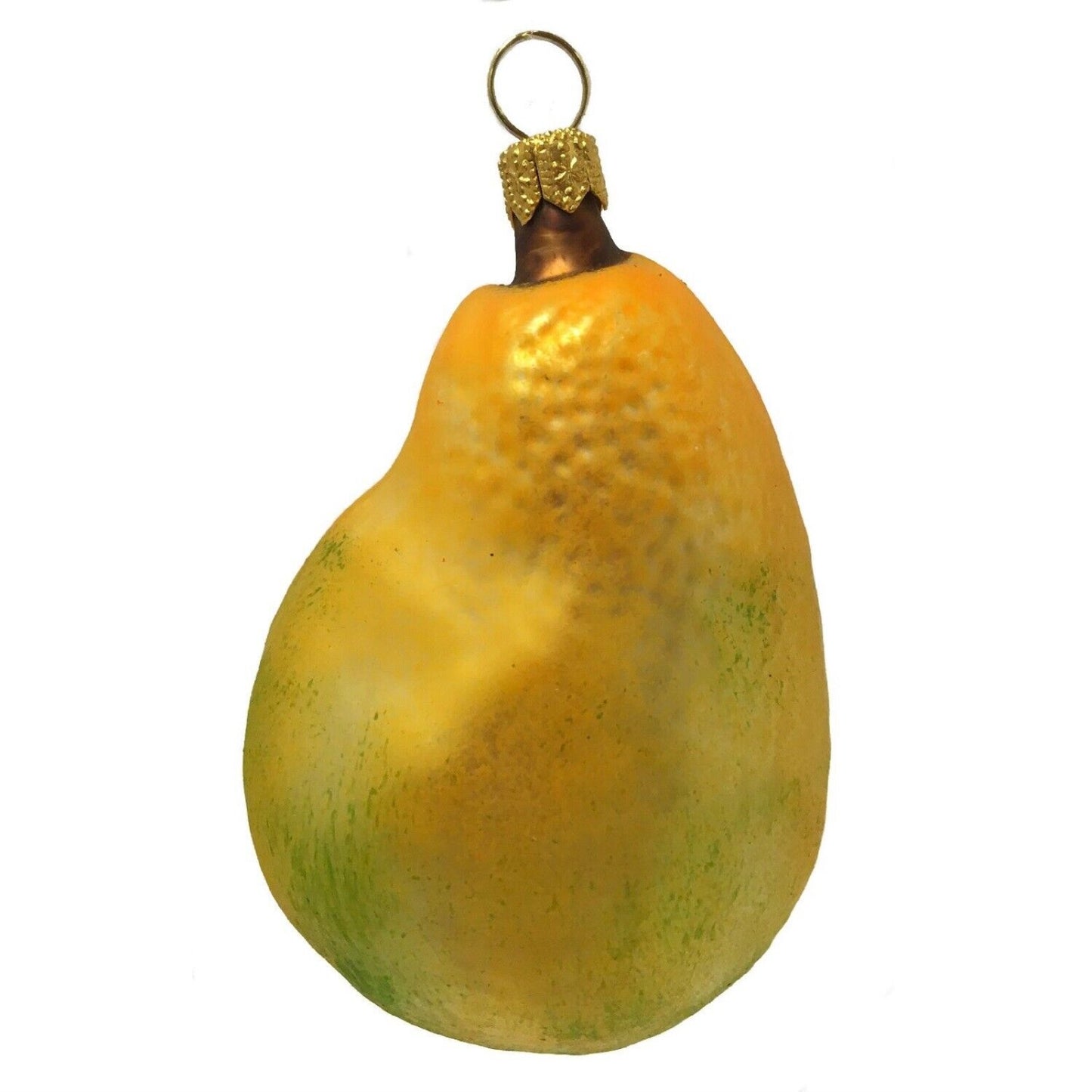 Pinnacle Peak Trading Yellow Pear Polish Glass Christmas Tree Ornament Fruit Food Decoration Poland
