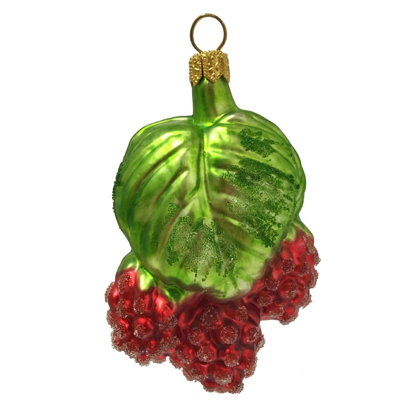 Pinnacle Peak Trading Cluster of Raspberries Polish Glass Christmas Tree Ornament Raspberry Fruit Food
