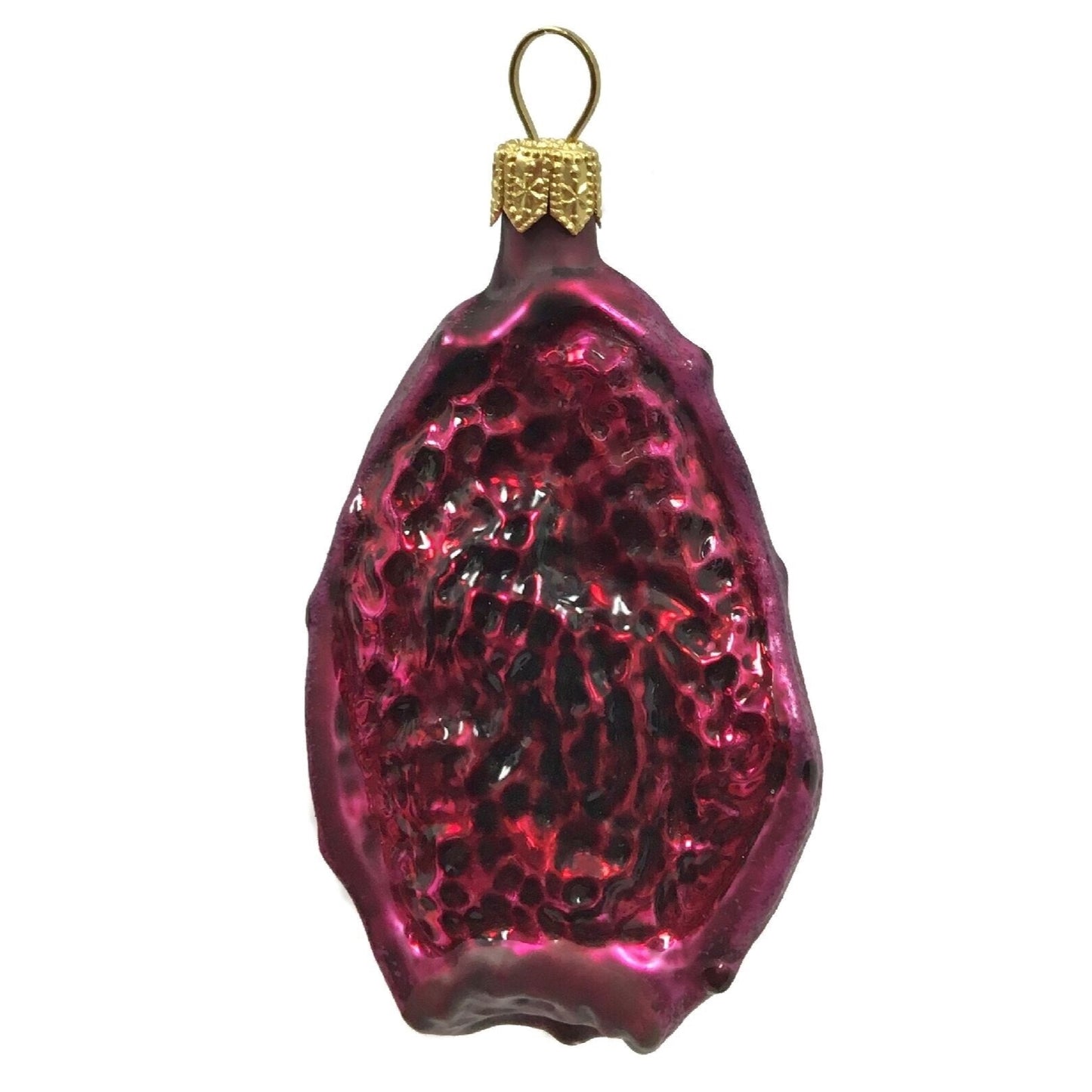 Pinnacle Peak Trading Prickly Pear Cactus Fruit Polish Glass Christmas Tree Ornament Food Set of 2